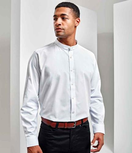 Premier Long Sleeve Grandad Shirt - WHI - XXL